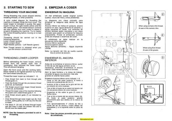 Singer 14J334 Serger Sewing Machine Instruction Manual