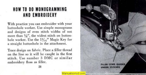 White Magic Key Buttonhole Sewing Machine Instruction Manual