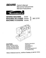 Kenmore 385.12102 - 385.12102990 Sewing Machine Manual