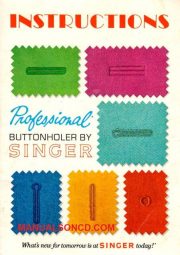 Singer Buttonholer Sewing Machine Manual Part No. 381116