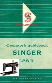 Singer 188K Sewing Machine Instruction Manual