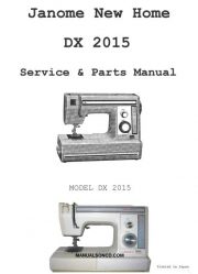 Janome New Home DX2015 Sewing Machine Service Manual