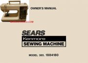 Kenmore 385.1884180 Sewing Machine Instruction Manual