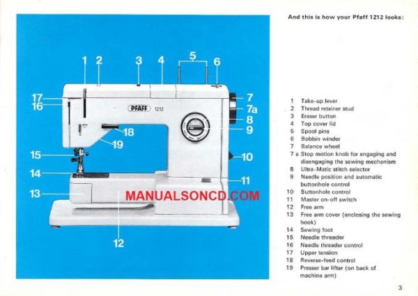 Pfaff 1211 - 1212 Sewing Machine Instruction Manual