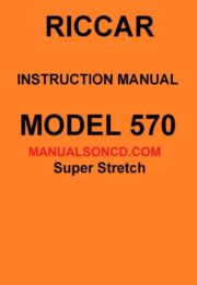 Riccar 570 Sewing Machine Instruction Manual
