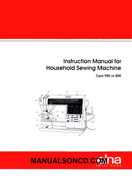 Elna 8000 9000 Sewing Machine Instruction Manual