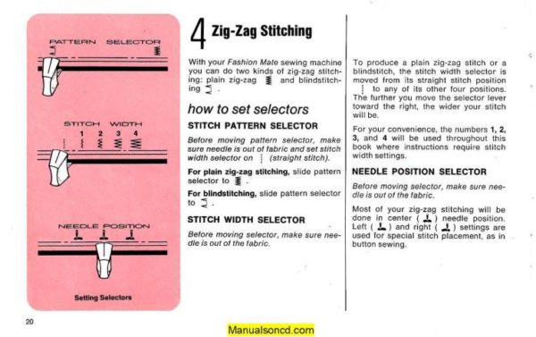Singer 252 Fashion Mate Sewing Machine Manual