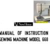 New Home 668 Sewing Machine Instruction Manual