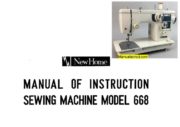 New Home 668 Sewing Machine Instruction Manual