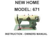 New Home 671 Sewing Machine Instruction Manual