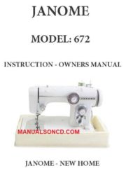 Janome 672 Sewing Machine Instruction Manual