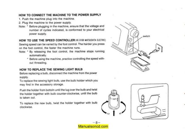 White W300 Crafters Friend Sewing Machine Manual