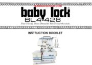 Baby Lock BL4-428 Overlock Sewing Machine Manual