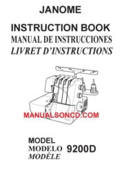 Janome 9200D Overlock Sewing Machine Instruction Manual
