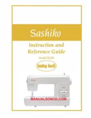 Baby Lock Sashiko BLQK Sewing Machine Instruction Manual