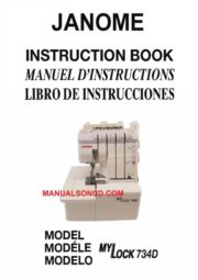 Janome MyLock 734D Serger Sewing Machine Instruction Manual