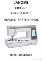 Janome 9450 QCP Sewing Machine Service-Parts Manual
