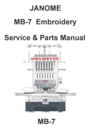 Janome MB-7 Embroidery Sewing Machine Service-Parts Manual