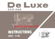 DeLuxe - White W-800 Sewing Machine Instruction Manual