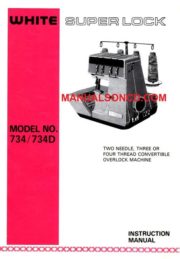 White Superlock 734 734D Sewing Machine Operating Manual