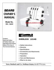 Kenmore 385.16644 Overlock Sewing Machine Instruction Manual