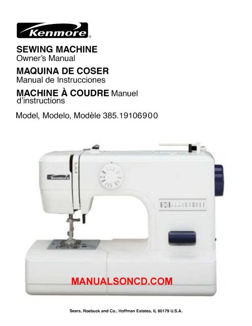 Kenmore 385.19106 Models Instruction Manual : Sewing Parts Online