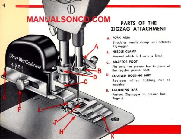 Free Westinghouse Zigzag Attachment Sewing Machine Manual