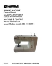Kenmore 385.15108200 Sewing Machine Instruction Manual