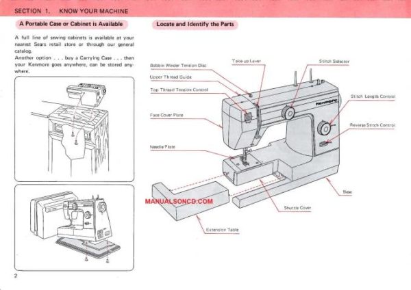 Kenmore 385.1264180 Sewing Machine Instruction Manual