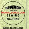 Sewmor 404 Sewing Machine Instruction Manual