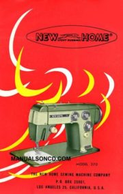 New Home 370 Sewing Machine Instruction Manual