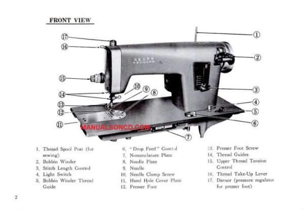 Kenmore 148.1101 - 148.11010 Sewing Machine Manual