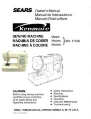 Kenmore 385.17626 - 385.17626890 Sewing Machine Manual