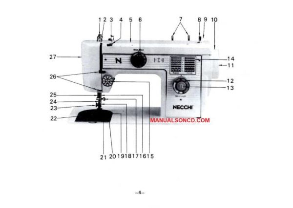 Necchi 524FB Sewing Machine Instruction Manual
