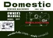 Domestic 801 Sewing Machine Instruction Manual