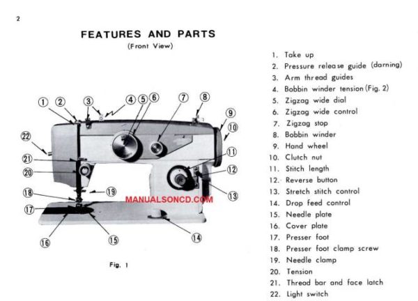 Domestic 801 Sewing Machine Instruction Manual