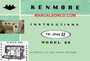 Kenmore 158.880 Tri-Span 88 Sewing Machine Instruction Manual