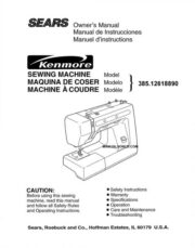 Kenmore 385.12618890 Sewing Machine Instruction Manual