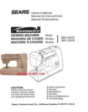Kenmore 385.12912890 - 385.12916890 Sewing Machine Manual