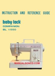 Babylock BL1550 Companion Sewing Machine Instruction Manual