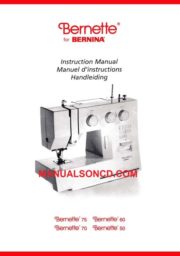 Bernina Bernette 75-70-60-50 Sewing Machine Instruction Manual