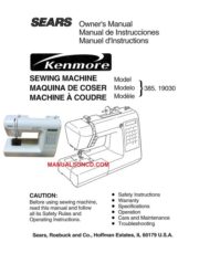 Kenmore 385.19030790 - 19030 Sewing Machine Manual