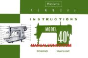 Kenmore 148.400 - 40 Sewing Machine Instruction Manual