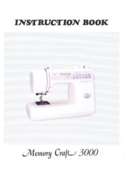 Janome 3000 Memory Craft Sewing Machine Instruction Manual
