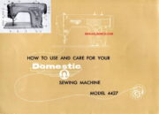 Domestic White 4427 Sewing Machine Instruction Manual