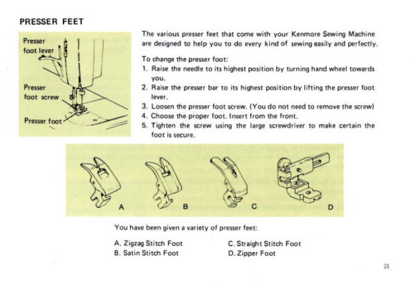 Kenmore 148.12400 Sewing Machine Instruction Manual