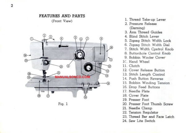 White Domestic 712 Sewing Machine Instruction Manual