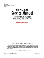 Singer 630 - 648 Sewing Machine Service Manual