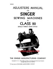 Singer 20 Class Sewing Machine Adjusters Manual