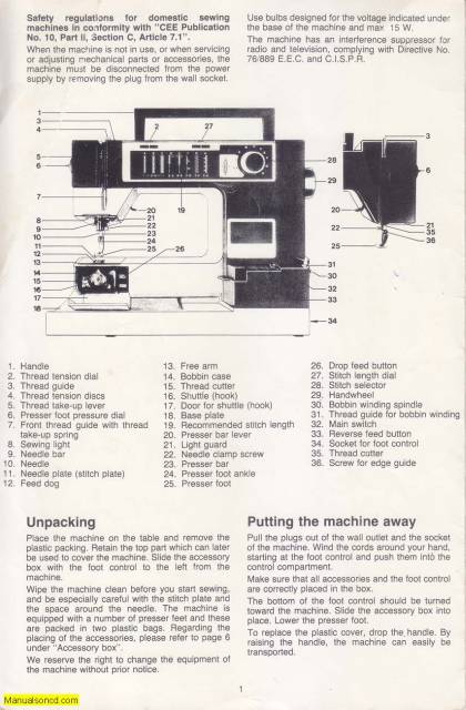 Husqvarna Classica 100 Sewing Machine Instruction Manual